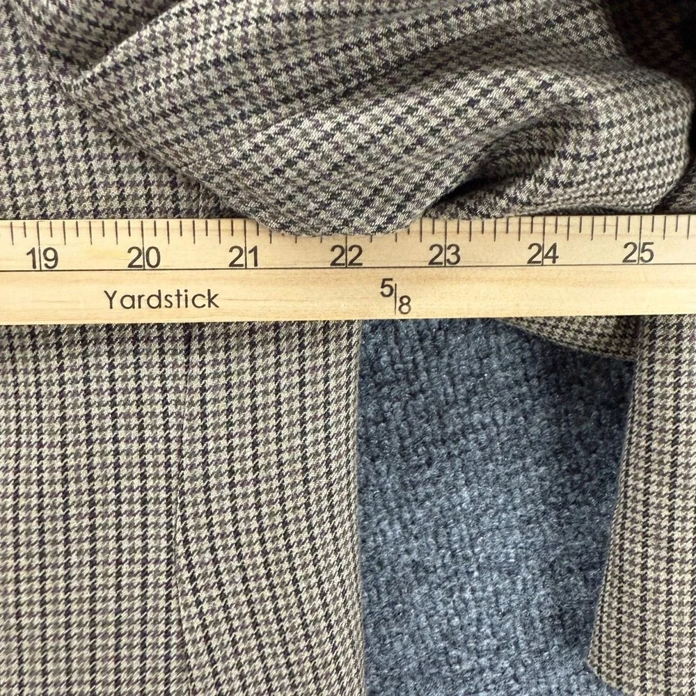 Chaps Blazer Jacket Mens 42S Houndstooth Silk Wool Button Up Sport Coat Academia